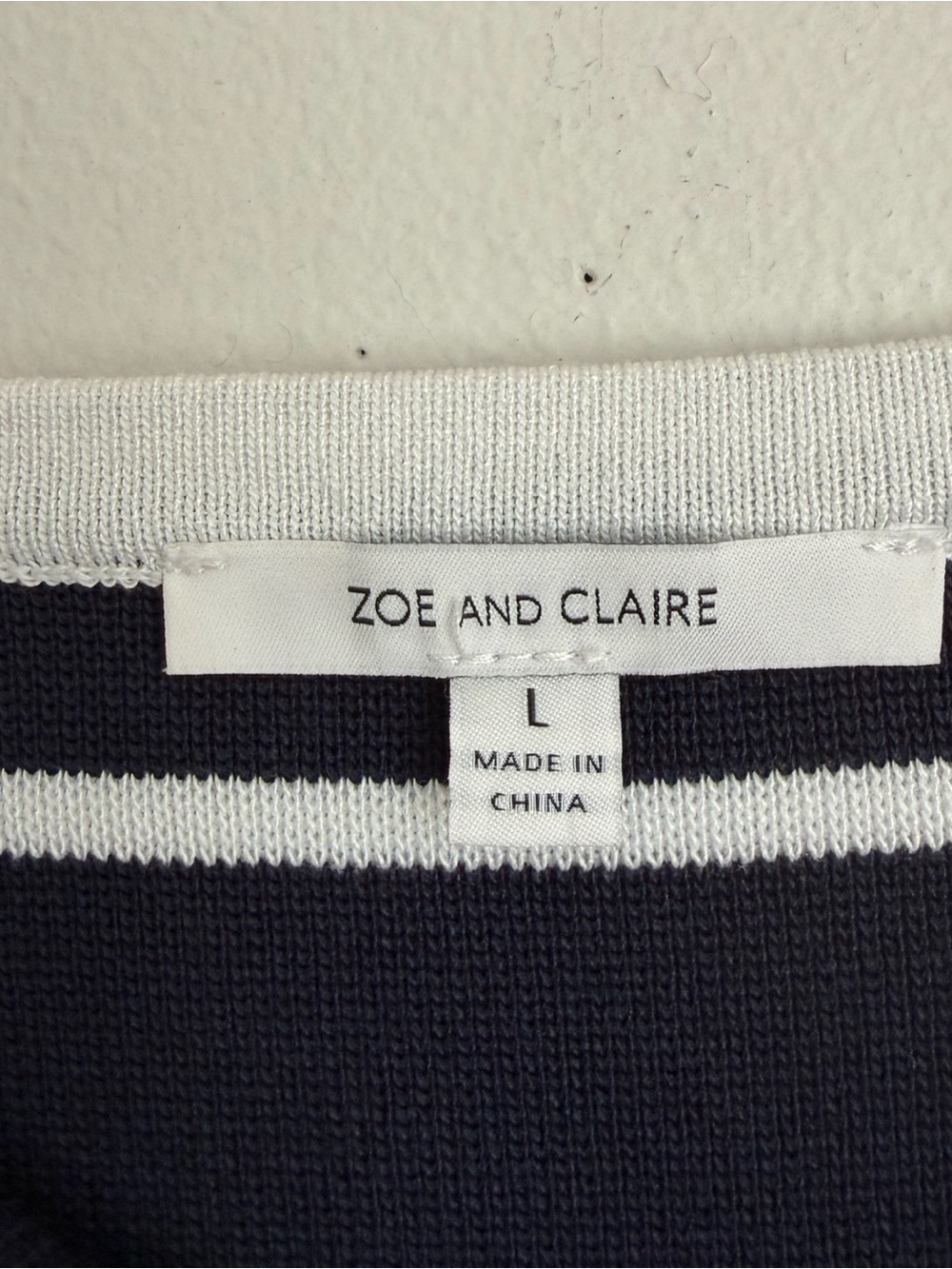 Zoe and Claire Mixed Media Sleeveless Midi Dress in Navy Blue and White - Picture 8 of 11